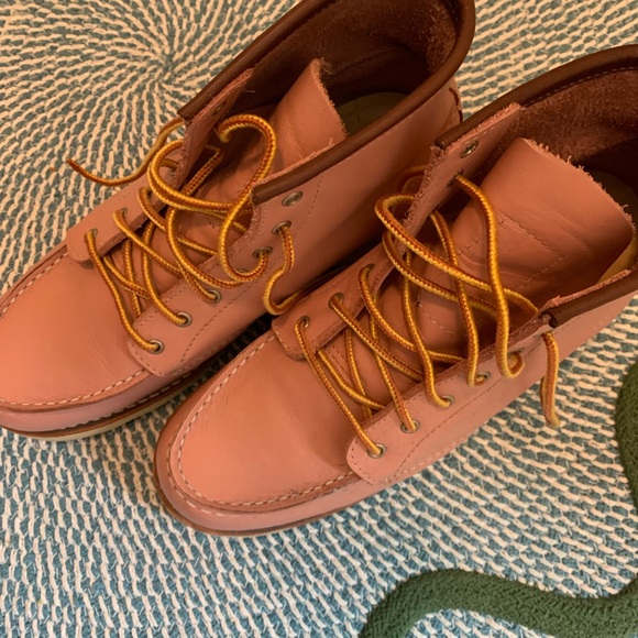 Pink Leather Moc Toe Red Wing Boots size 7.5 - Picture 2 of 6